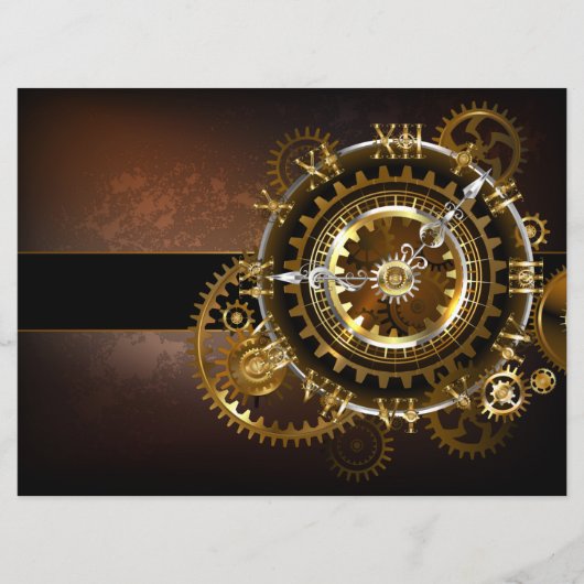 Programme Horloge Steampunk avec des engrenages anciens (Devant)
