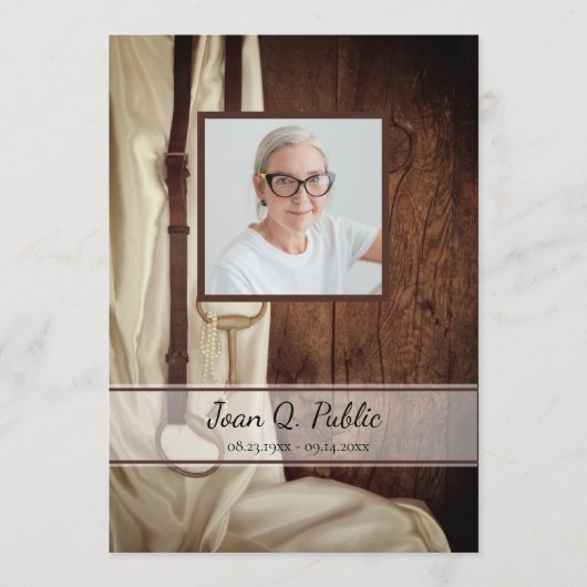 Programme Horse Bit Satin Service funéraire de l'Ouest Memor (Devant)