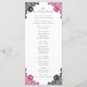 Programme Hot Pink and Black Floral Lace Wedding (Dos)