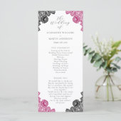 Programme Hot Pink and Black Floral Lace Wedding (Debout devant)