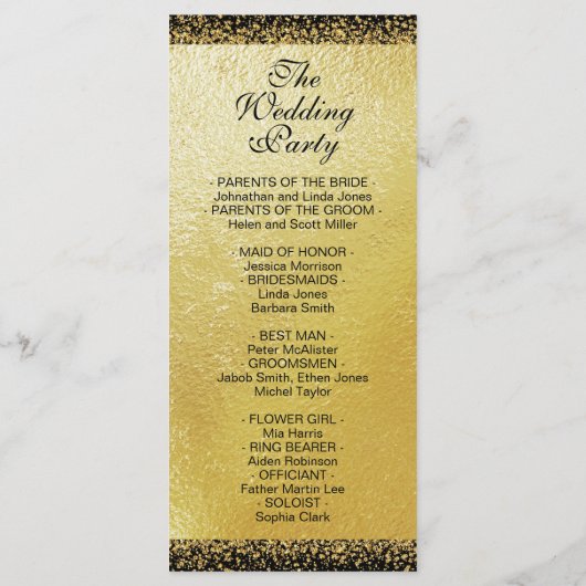 Programme Huile d'or moderne et Confetti (Dos)