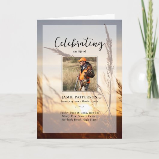 Programme Hunter Fisherman Photo Celebration of Life Funeral (Devant)