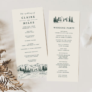 Programme Hunter Green Cérémonie du Mariage Mountain Sketc
