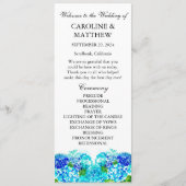 Programme Hydrangea Blue Floral Aquarelle Mariage rustique (Devant)