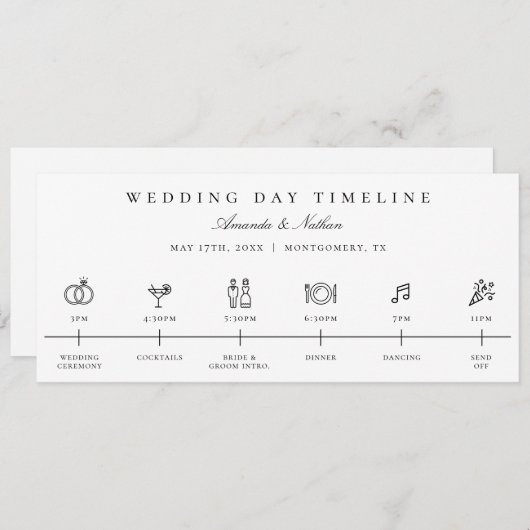 Programme Icône Icône du Jour du Mariage moderne (Devant / Derrière)