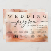 Programme Icône Mariage RoseGold Earthtone Aquarelle (Devant / Derrière)