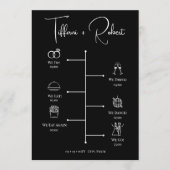 Programme Icônes de calendrier de mariage moderne en noir et (Devant)