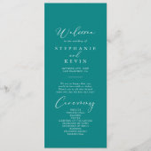 Programme Idyllique Stylish Calligraphie Mariage Turquoise (Devant)
