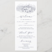 Programme Illustration élégante de vignoble pour mariage de  (Devant)