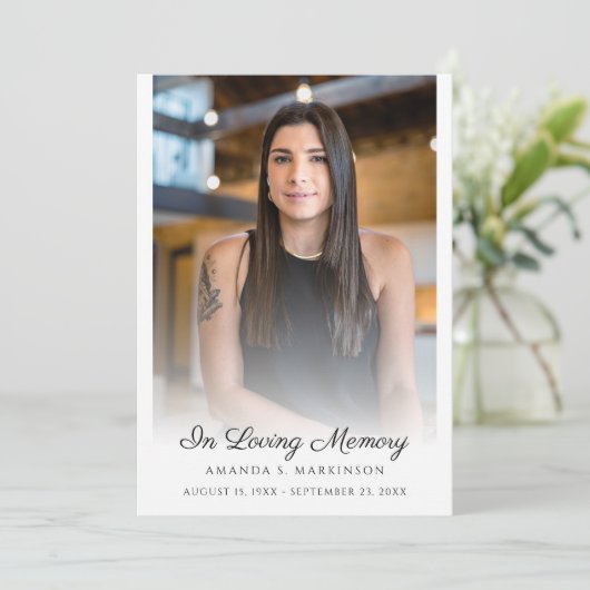 Programme In Love Memory Photo Simple nécrologie Funéraire (Debout devant)