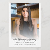 Programme In Love Memory Photo Simple nécrologie Funéraire (Devant)