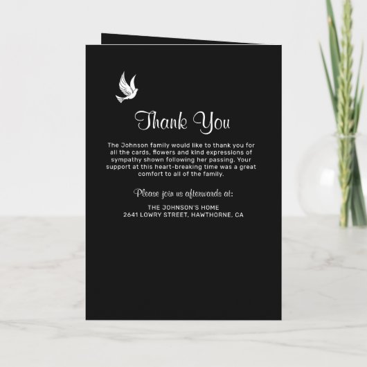 Programme In Love Memory White Doves Photo Funeral Program (Dos)