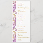 Programme Indian Paisley Purple et Gold Mariage (Dos)