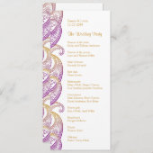 Programme Indian Paisley Purple et Gold Mariage (Devant / Derrière)
