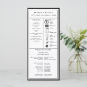 Programme Infographique de Mariage Blanc et Noir (Debout devant)