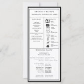 Programme Infographique de Mariage Blanc et Noir (Devant)