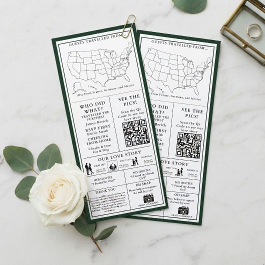 Programme Infographique de Mariage Blanc et Noir