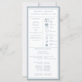 Programme Infographique de Mariage Bleu Poussiéreu (Devant)