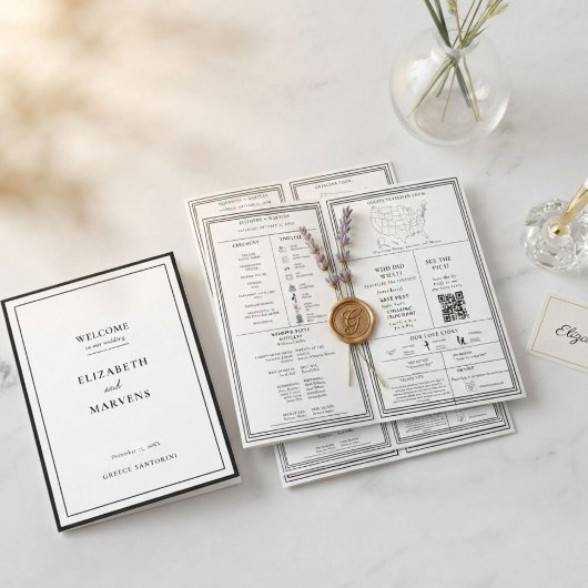 Programme Infographique de Mariage Moderne Plié