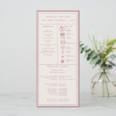 Programme Infographique de Mariage Rose Poussiéreu (Debout devant)