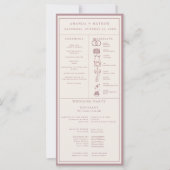 Programme Infographique de Mariage Rose Poussiéreu (Devant)