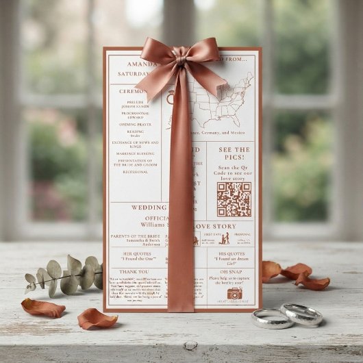 Programme Infographique de Mariage Terracotta Brûl
