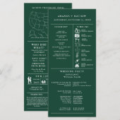 Programme Infographique de Mariage Vert Émeraude (Devant / Derrière)