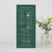 Programme Infographique de Mariage Vert Émeraude (Debout devant)