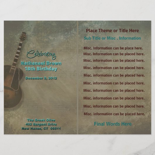 Programme - Insertion photo - 18e BD Personnalisé (Dos)