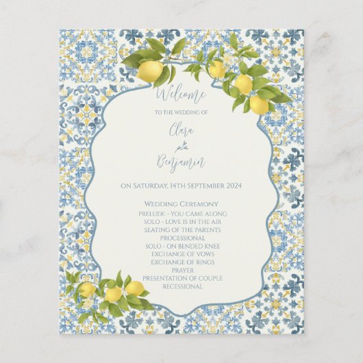 Programme italien de Cérémonie de Mariage de citro (Devant)