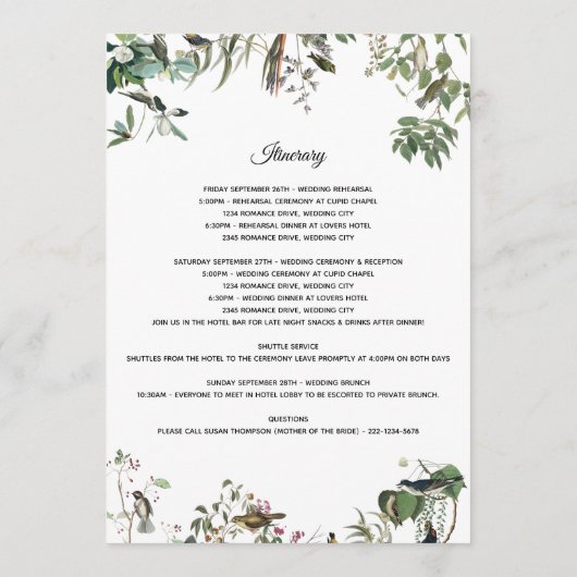 Programme Itinéraire de bienvenue des Mariages Feuilles d'Eu (Dos)