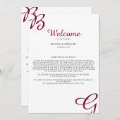 Programme Itinéraire de bienvenue du Mariage de automne des (Devant / Derrière)