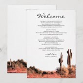 Programme Itinéraire de bienvenue pour mariage désert aquare (Devant / Derrière)