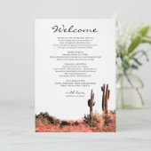 Programme Itinéraire de bienvenue pour mariage désert aquare (Debout devant)