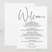 Programme Itinéraire de mariage à script minimal - Bienvenue (Devant / Derrière)