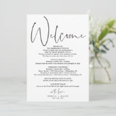 Programme Itinéraire de mariage à script minimal - Bienvenue (Debout devant)