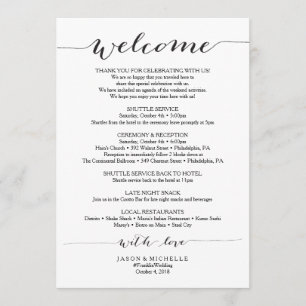 Programme Itinéraire de Mariage de script rustique - Accueil