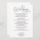 Programme Itinéraire de mariage - lettre bienvenue de (Devant / Derrière)