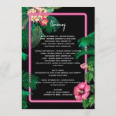 Programme Itinéraire de Mariage rétro néon rose (Dos)