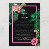 Programme Itinéraire de Mariage rétro néon rose (Devant)