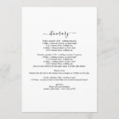 Programme Itinéraire du Mariage de monogramme Clam Seashell (Dos)