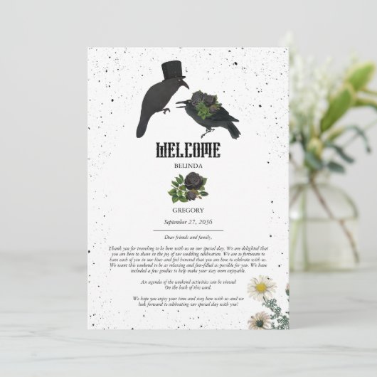 Programme Itinéraire du Mariage des corbeaux Rose noirs (Debout devant)