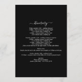 Programme Itinéraire du Mariage des initiales du monogramme (Dos)