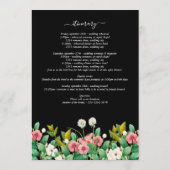 Programme Itinéraire du Mariage noir de Periwinkle fleur sau (Dos)
