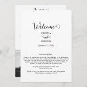 Programme Itinéraire du Mariage photo de script blanc et noi (Devant / Derrière)