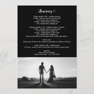 Programme Itinéraire du Mariage photo en noir et blanc