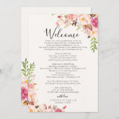 Programme Itinéraire du Mariage Rose antique - Agenda du cli (Devant / Derrière)