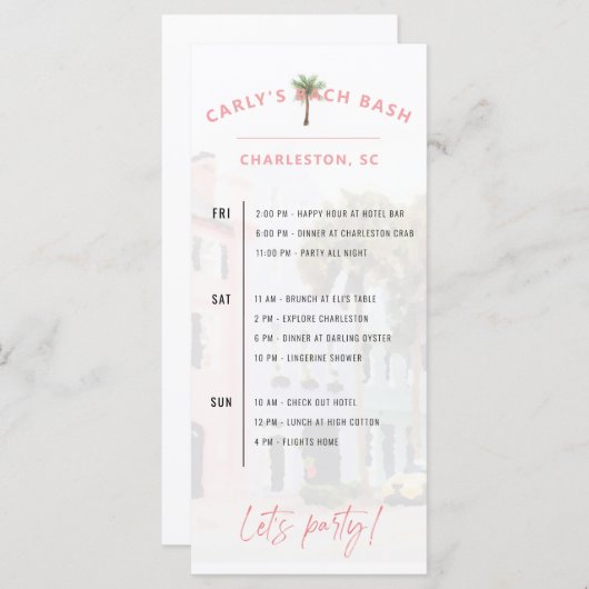 Programme Itinéraire du week-end Charleston Bach (Devant / Derrière)