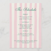 Programme Itinéraire du week-end rose et vert de la Bachelor (Devant)