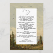 Programme Itinéraire Mariage de la forêt de pins d'aquarelle (Dos)